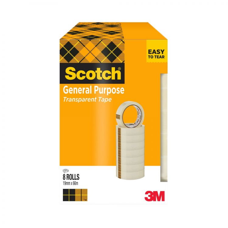 Scotch Pack of 8 508 Transparent Tape 19mm x 66m - Image 2
