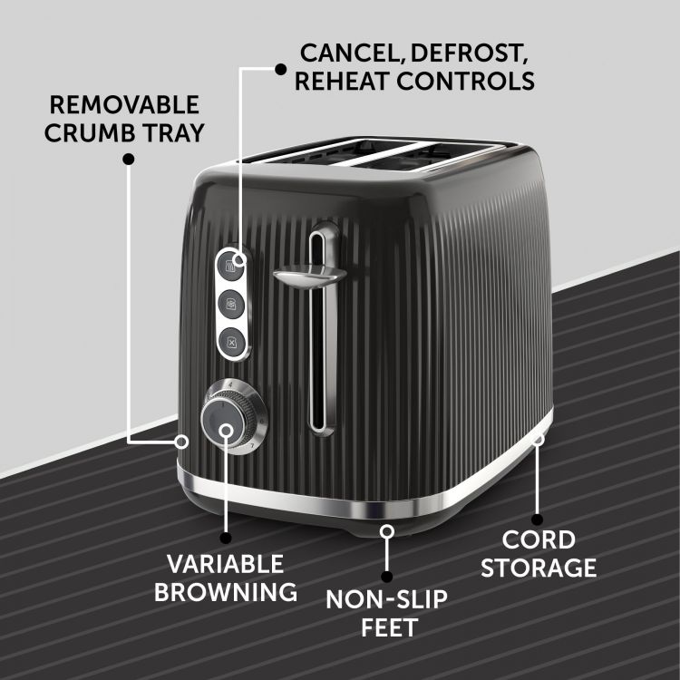Breville VTR001 Bold 2-Slice Toaster Black - Image 2