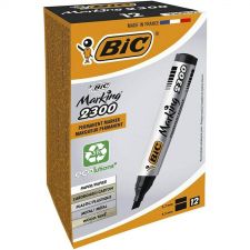 Bic Pack of 12 Ecolutions Marking2300 Permanent Marker Chisel Tip Blk thumbnail 1