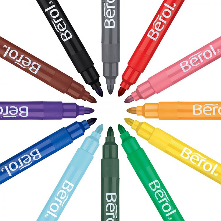 Berol 2057597 Broad Felt Tip Colouring Pens Assorted colours 1.2mm Tub of 42 - Image 4