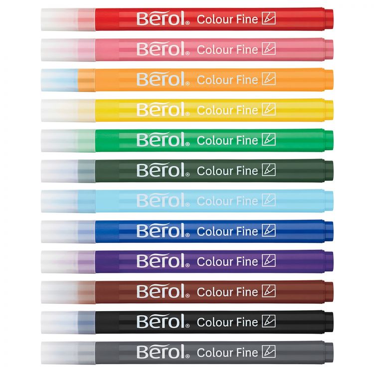 Berol Colour Fine Pen Assorted colours 0.6mm Pk12 - Image 2