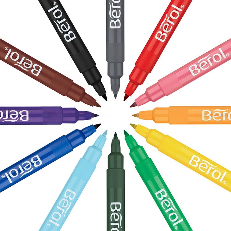 Berol Colour Fine Pen Assorted colours 0.6mm Pk12 - Image 3
