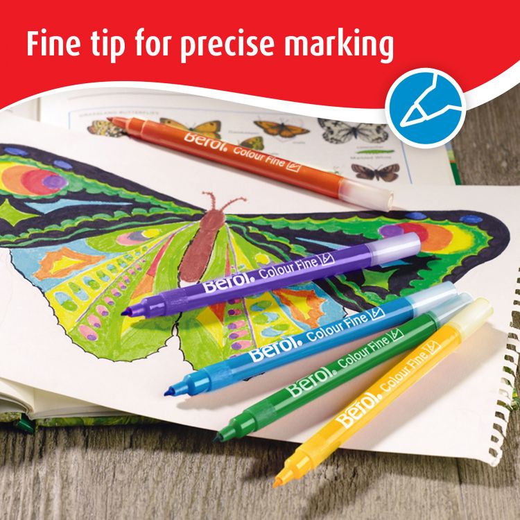 Berol Colour Fine Pen Assorted colours 0.6mm Pk12 - Image 5