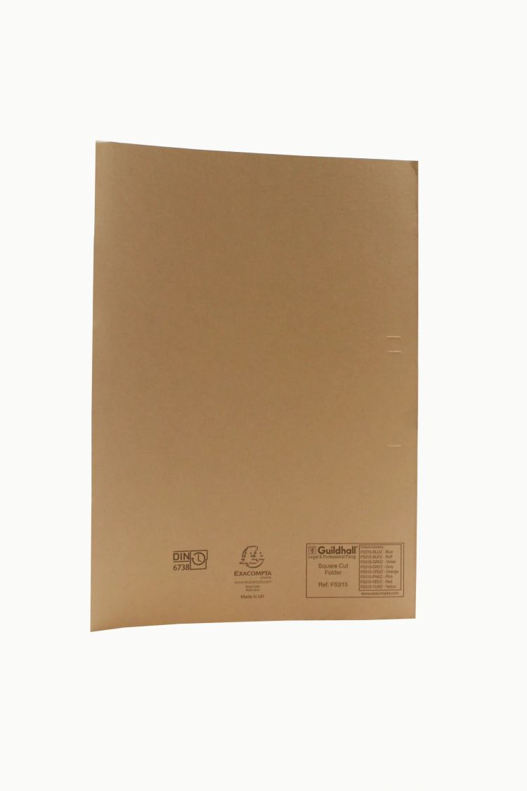 Exacompta Guildhall 100PK Square Cut Folder Foolscap 315gsm Buff - Image 2