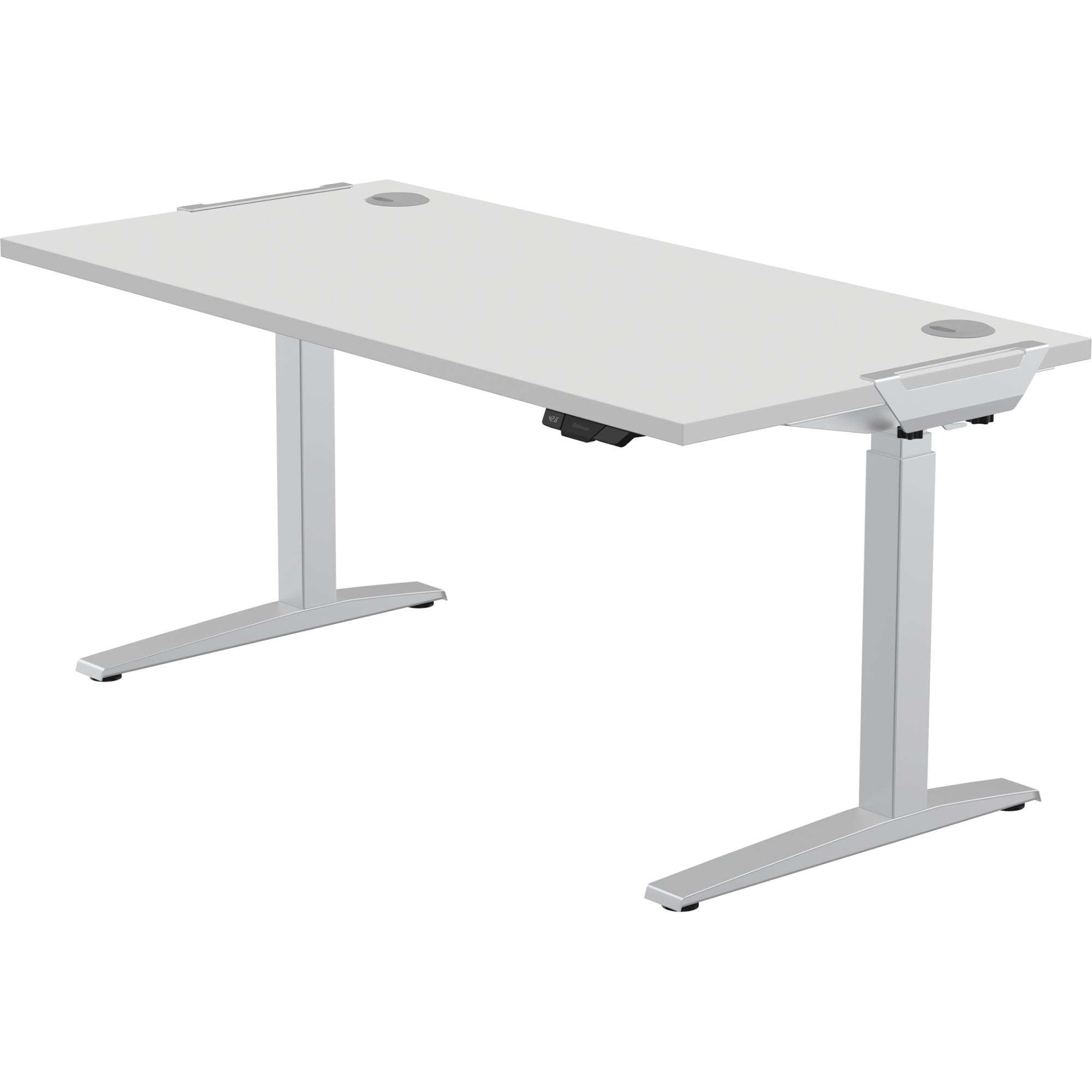 Fellowes Levado Silver Desk Base and Grey Worktop 1400mm