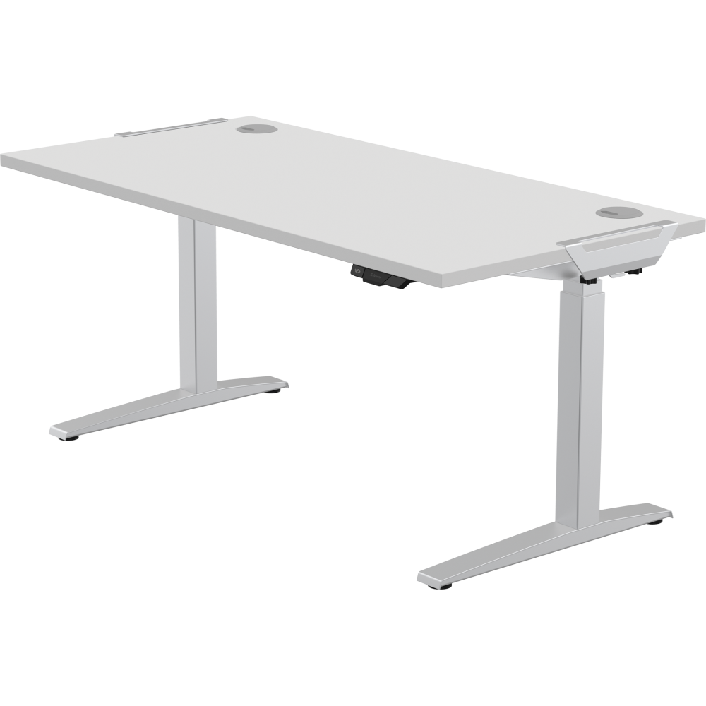 Fellowes Levado Silver Desk Base and Grey Worktop 1400mm