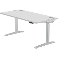 Fellowes Levado Silver Desk Base and Grey Worktop 1600mm thumbnail 1