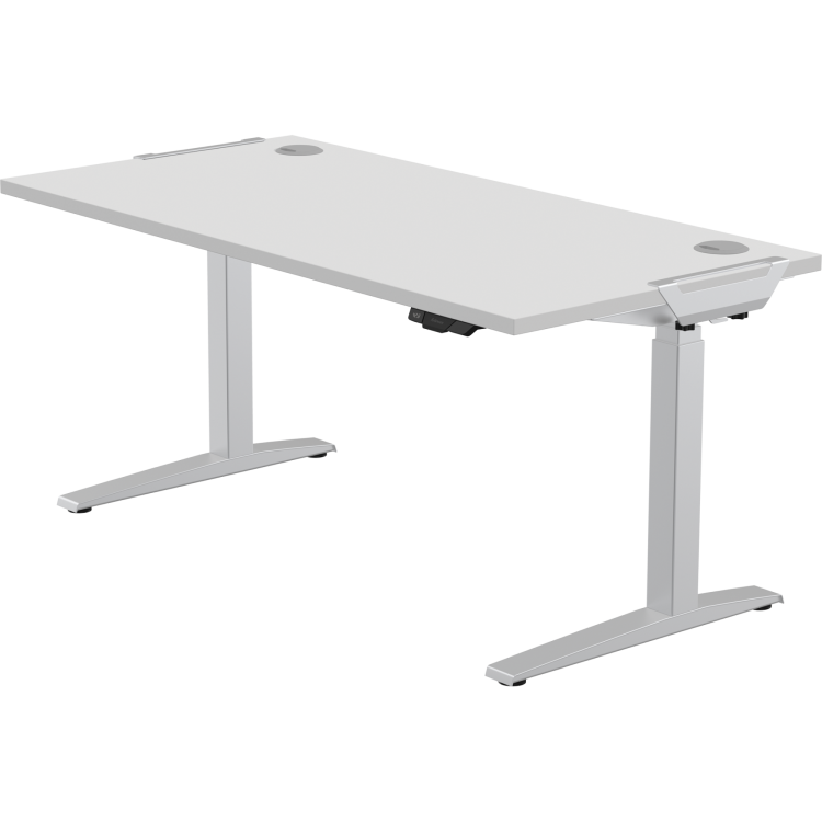 Fellowes Levado Silver Desk Base and Grey Worktop 1600mm