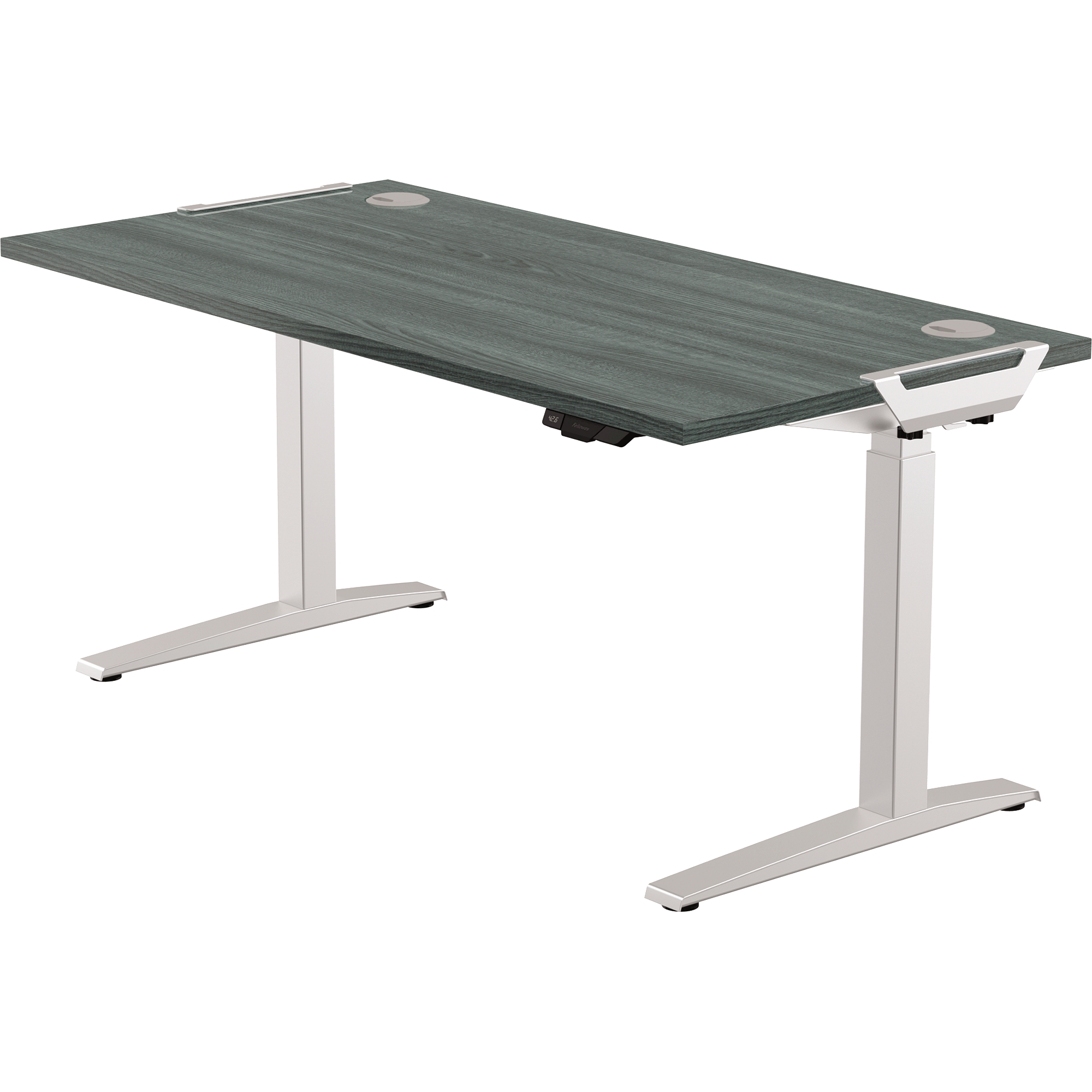 Fellowes Levado Silver Desk Base and Newport Oak Worktop 1600mm