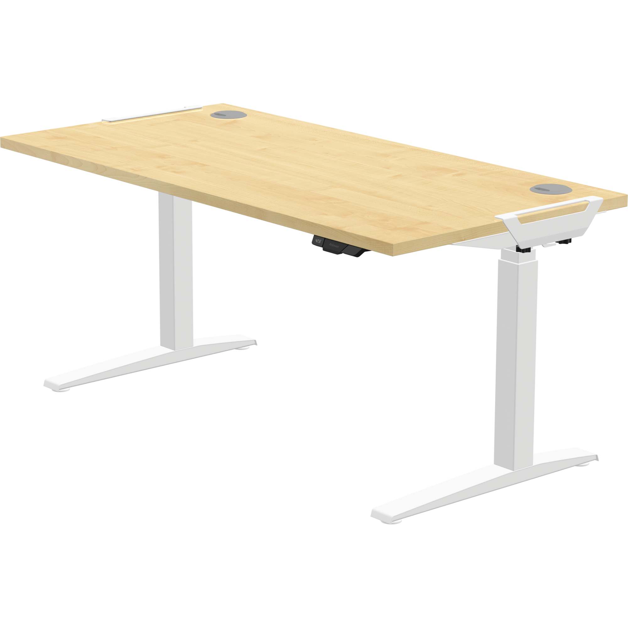 Fellowes Levado White Desk Base and Maple Worktop 1400mm