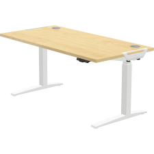 Fellowes Levado White Desk Base and Maple Worktop 1600mm thumbnail 1