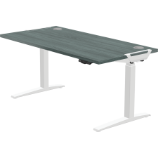Fellowes Levado White Desk Base and Newport Oak Worktop 1400mm thumbnail 1