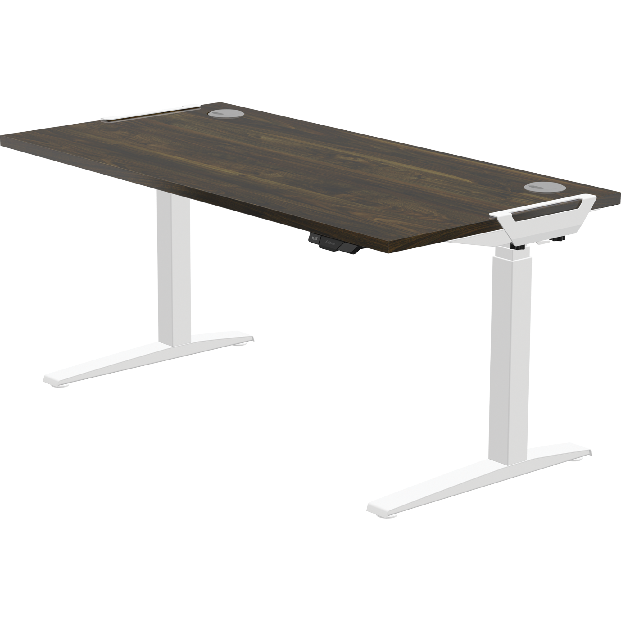 Fellowes Levado White Desk Base and Walnut Worktop 1400mm
