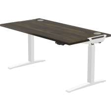 Fellowes Levado White Desk Base and Walnut Worktop 1600mm thumbnail 1