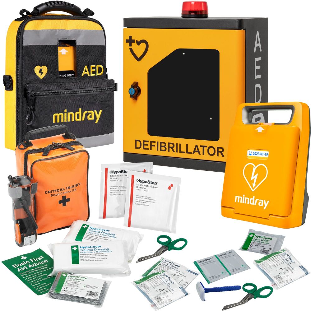 Mindray C1A AED Bundle with HypaGuard Indoor Cabinet