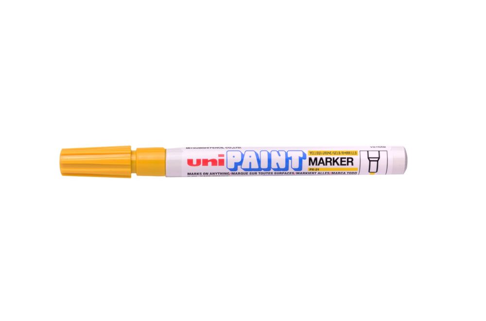 uni-ball PX-21 12 Pack Yellow Paint Marker Fine Nib 1-1.5mm