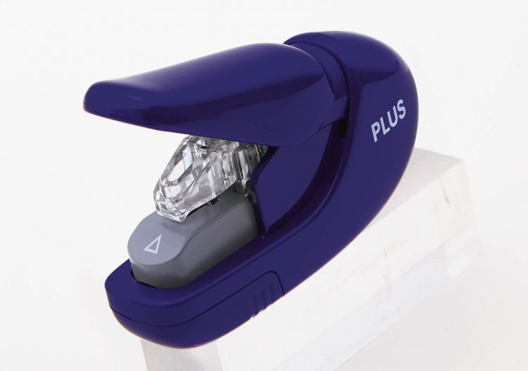 Plus By Pentel Staple-Free Stapler Power Assist Mechanism 5 Sheet Blue - Image 1
