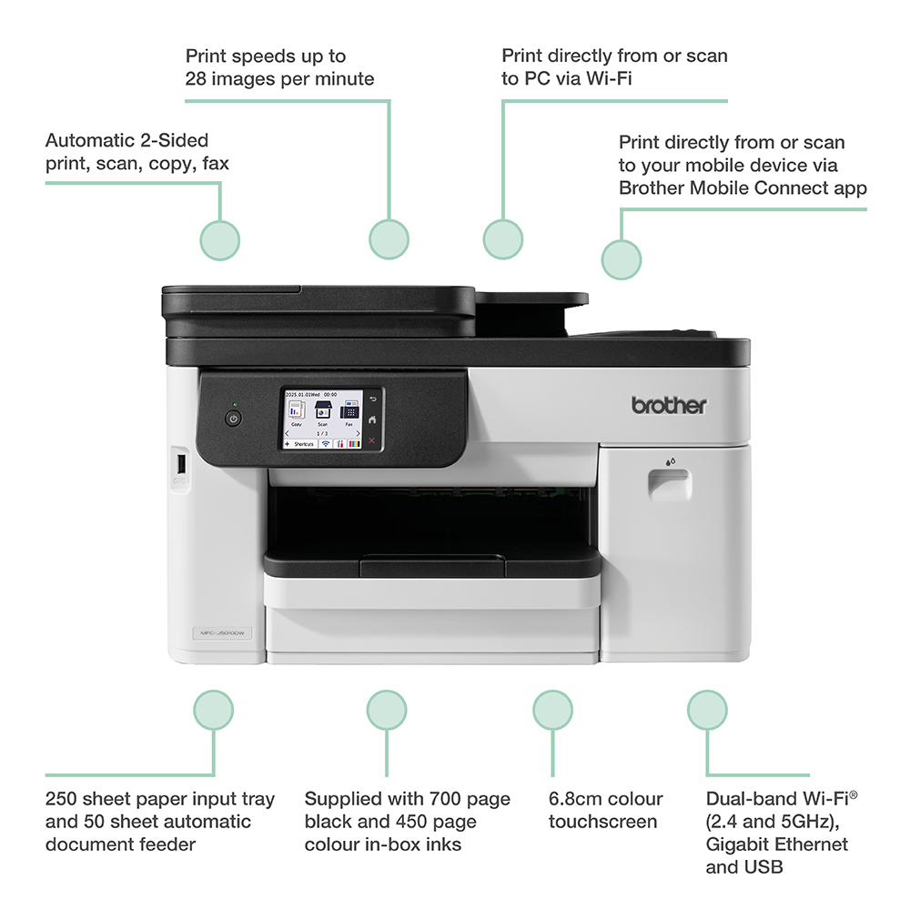 Brother MFC-J5010DW Wireless Colour Inkjet Multifunction