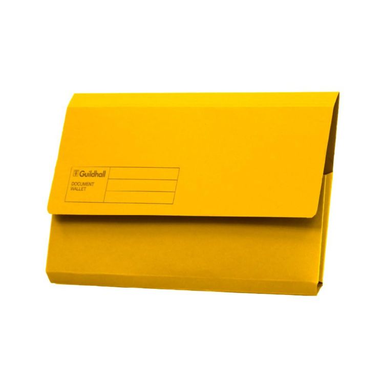 Exacompta Guildhall Manilla Document Wallet Yellow A4 Foolscap Pack of 50 - Image 1