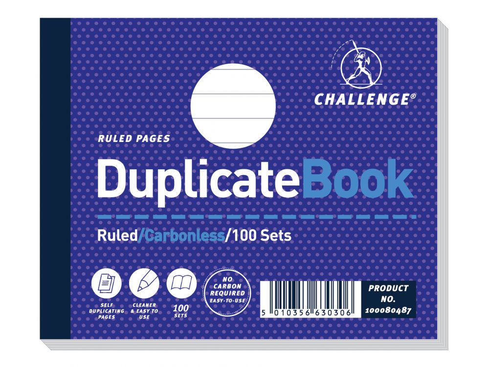 Challenge Ruled Carbonless Duplicate Book 105x130mm Pack of 5