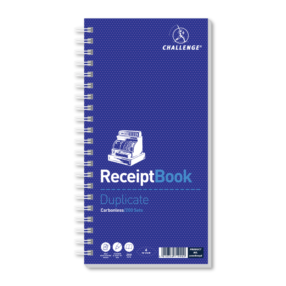 Challenge Duplicate Receipt Book 200 Sets 280x141mm