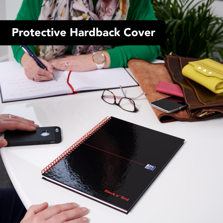 Black n` Red Wirebound Ruled Perforated Hardback Notebook A4 Pack 5 - Image 8