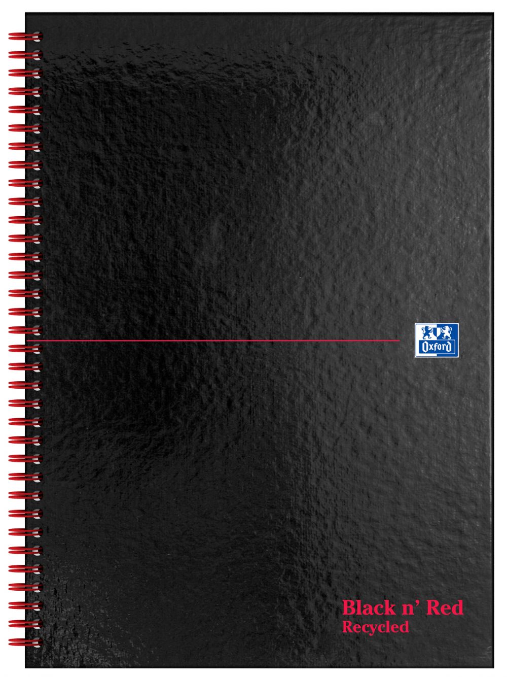 Black n` Red Wirebound Recycled Ruled Hardback Notebook A4 Pack of 5