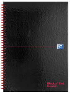 Black n` Red Wirebound Recycled Ruled Hardback Notebook A4 Pack of 5 thumbnail 1