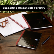 Black n` Red Wirebound Recycled Ruled Hardback Notebook A4 Pack of 5 thumbnail 10