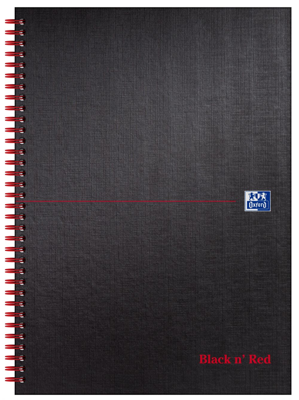 Black n` Red Wirebound Ruled Hardback Notebook 140 Pages A4 Pack 5