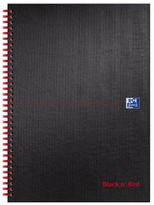 Black n` Red Wirebound Ruled Hardback Notebook 140 Pages A4 Pack 5 thumbnail 1