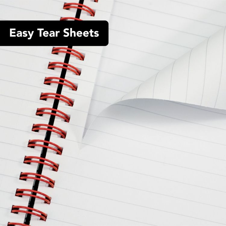 Black n` Red Wirebound Ruled Hardback Notebook 140 Pages A4 Pack 5 - Image 5