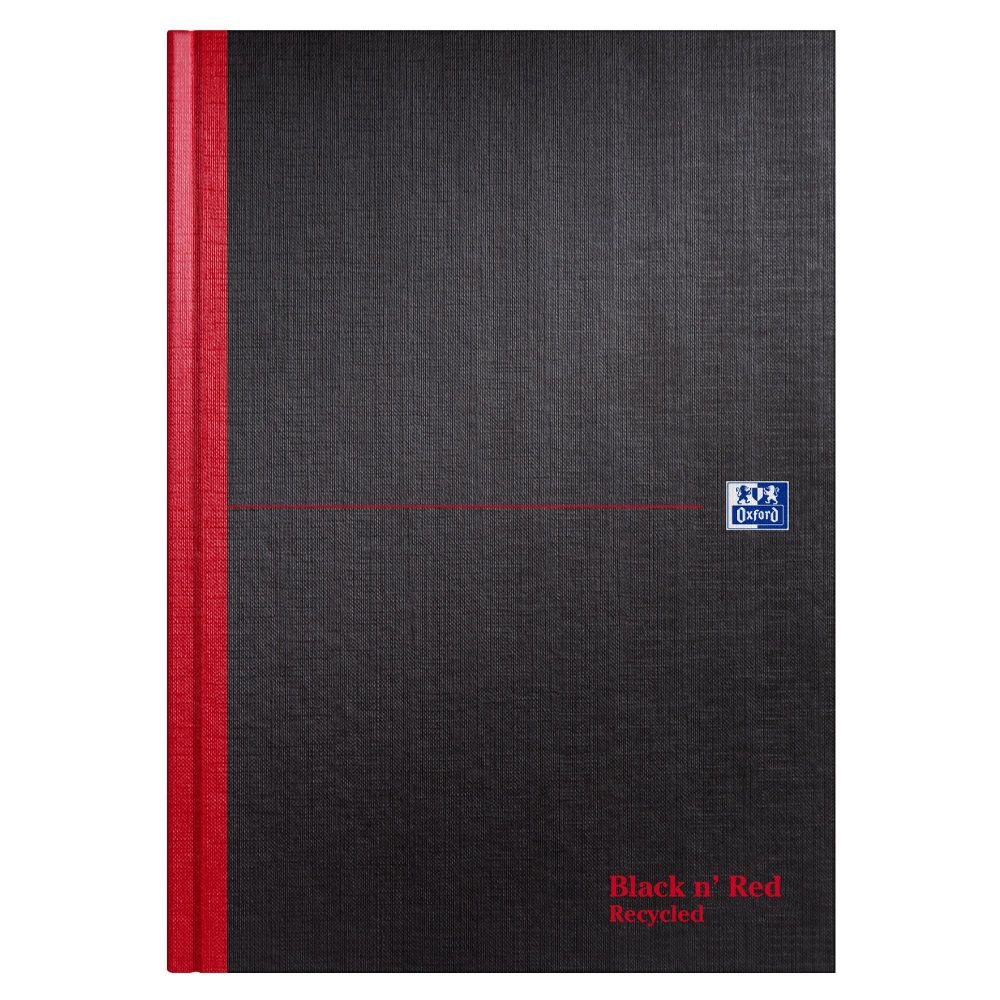 Black n` Red Casebound Recycled Hardback Notebook A4 Pack of 5