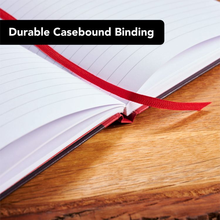 Black n` Red Casebound Recycled Hardback Notebook A4 Pack of 5 - Image 6