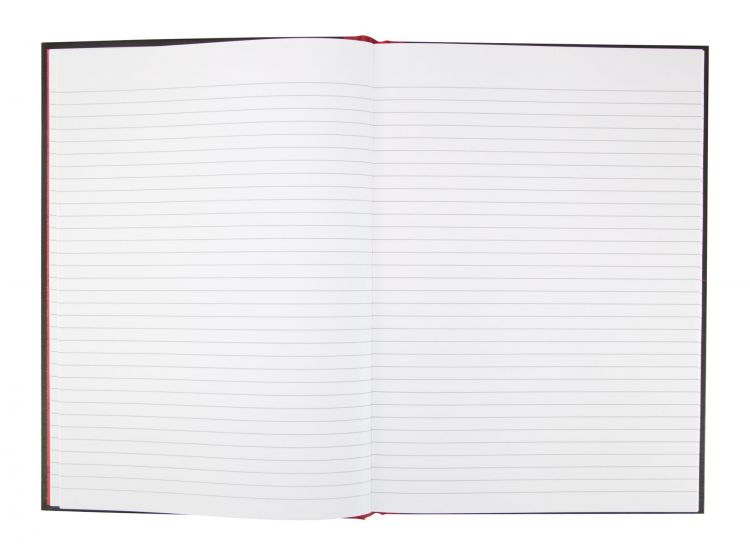 Black n` Red Casebound Recycled Hardback Notebook A4 Pack of 5 - Image 2
