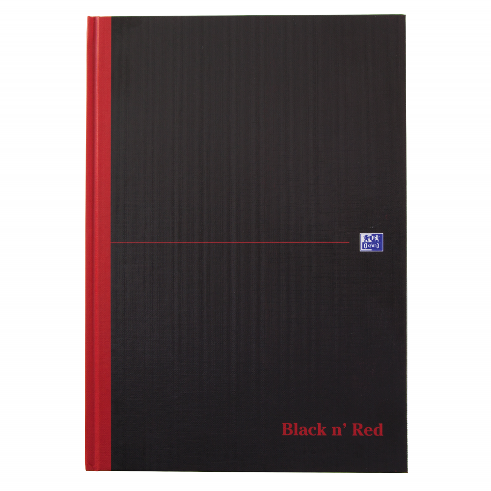 Black n` Red Casebound Smart Ruled Hardback Notebook A4