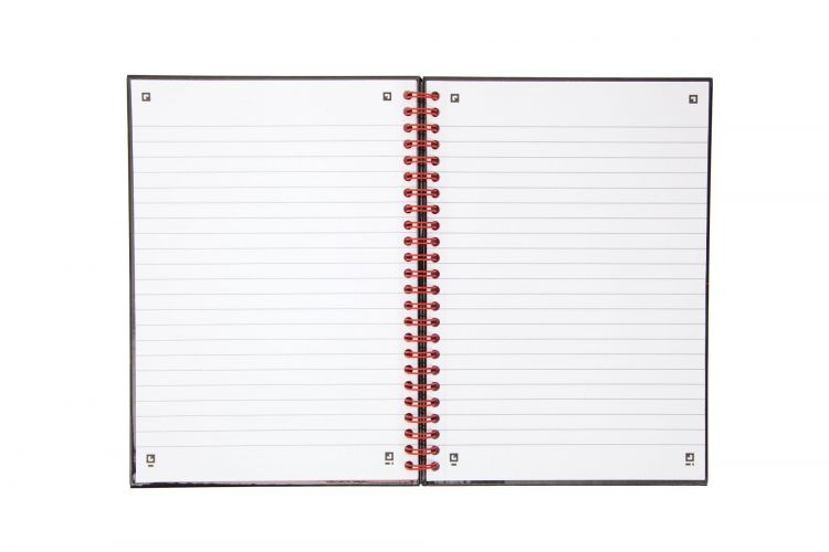 Black n` Red Wirebound Ruled Perforated Hardback Notebook A5 Pack 5 - Image 3