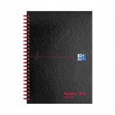 Black n` Red Wirebound Recycled Ruled Hardback Notebook A5 Pack of 5 thumbnail 1