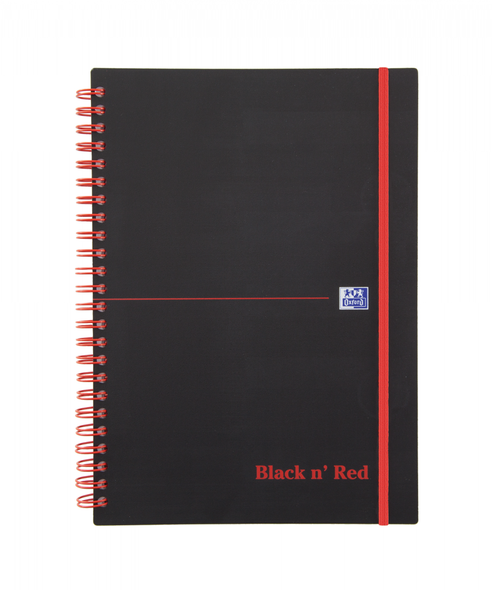 Black n` Red Wirebound Ruled Polypropylene Notebook A5 Pack of 5