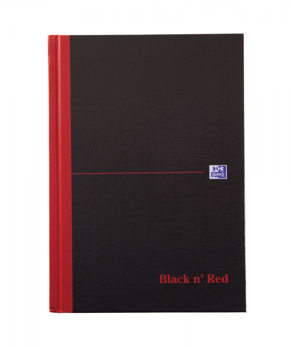 Black n` Red Casebound Hardback Notebook 192 Pages A5 Pack of 5