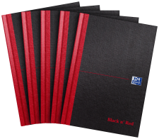 Black n` Red Casebound Hardback Notebook 192 Pages A5 Pack of 5 thumbnail 2