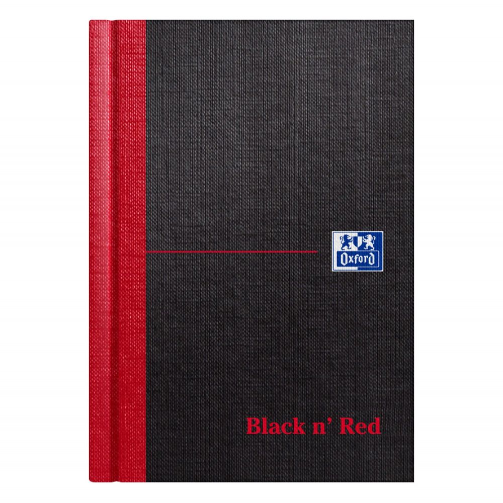 Black n` Red Casebound Hardback Notebook 192 Pages A6 Pack of 5
