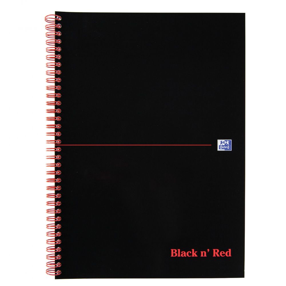 Black n` Red Wirebound Notebook 100 Pages A4 Pack of 10