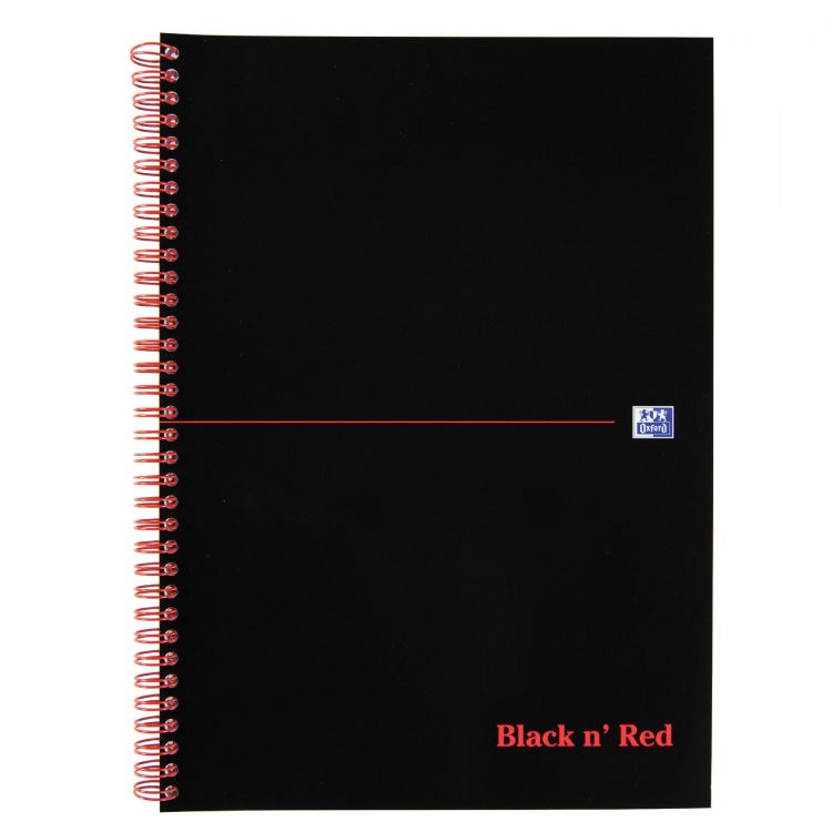 Black n` Red Wirebound Notebook 100 Pages A4 Pack of 10 - Image 1