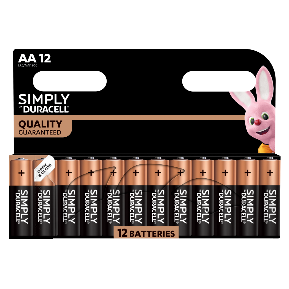 Duracell Simply AA Alkaline Batteries Pack of 12