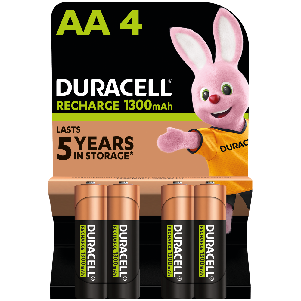 Duracell Rechargeable Plus AA 1300mah Pack of 4