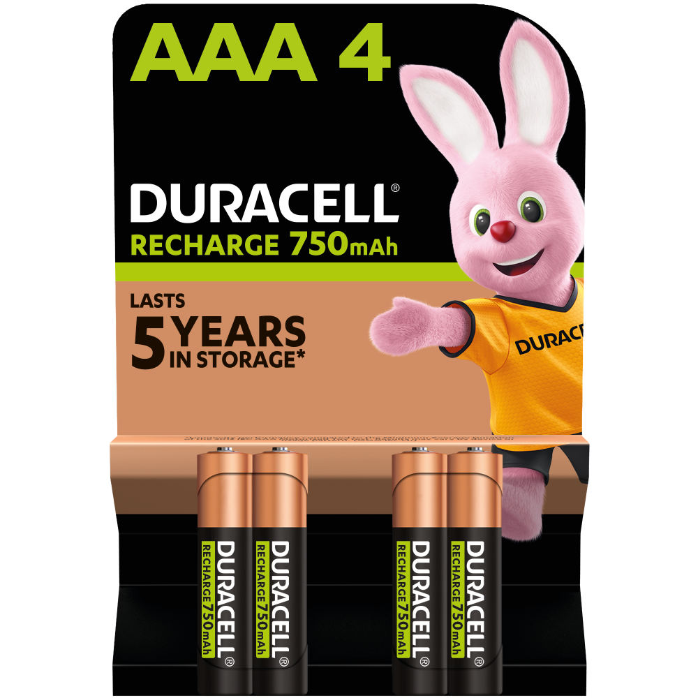 Duracell Rechargeable Plus AAA 750mah Pack of 4