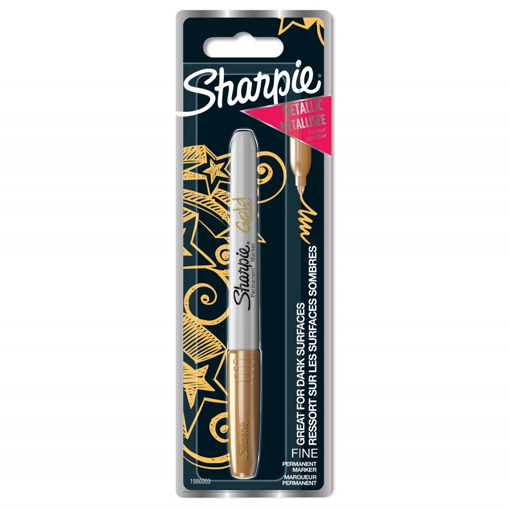 Sharpie Metallic Permanent Markers Gold Fine Point Single Pack