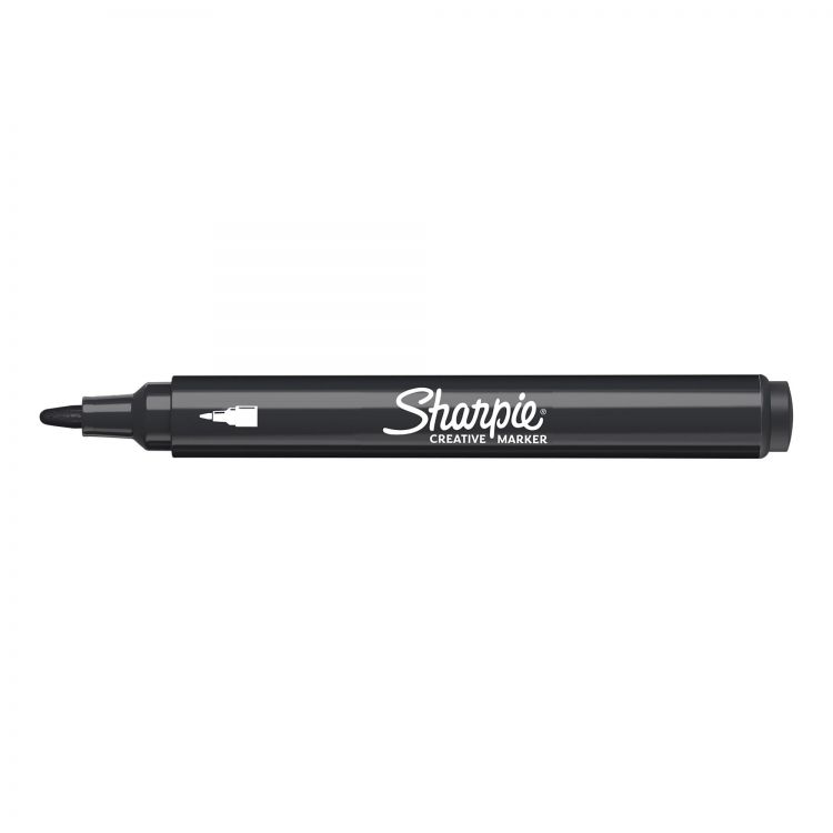 Sharpie Creative Marker Acrylic Paint Bullet Tip Box of 6 Black - Image 1