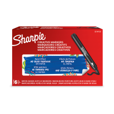 Sharpie Creative Marker Acrylic Paint Bullet Tip Box of 6 Black thumbnail 4